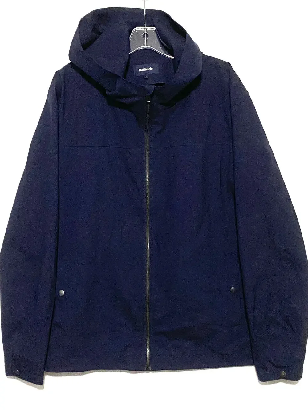 Balibaris Men L Hooded Jacket Blue Full Zip Minimalist Urban Utility Utilitarian